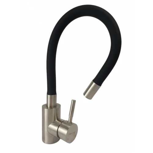 Baterie bucatarie MIXXUS SUS-011 REFL BLACK din otel inoxidabil, Monocomanda, Racorduri incluse