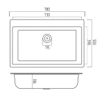 Chiuveta de bucatarie Elefant Premium Bogema, safari bej , 780 x 500 mm