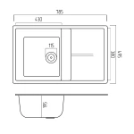 Chiuveta de bucatarie Elefant Premium Selena Negru metalic 785x495mm