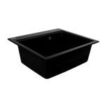 Chiuvetă din compozit de granit pentru bucătărie ELEFANT PREMIUM 5852 VESTA Negru, 580 x 518 mm