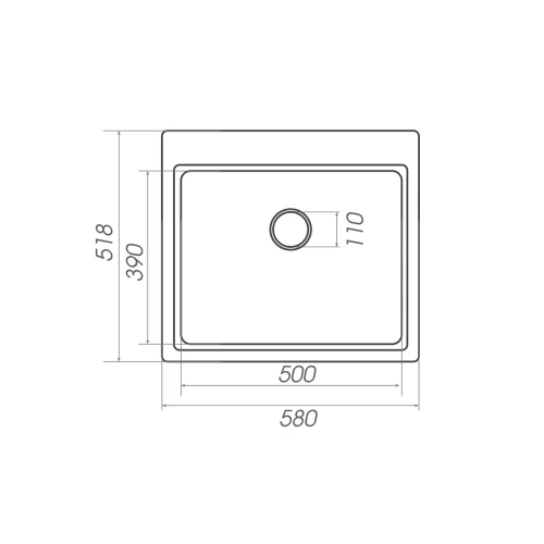 Chiuvetă din compozit de granit pentru bucătărie ELEFANT PREMIUM 5852 VESTA Grafit