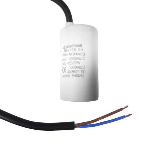 Condensator cu fire CBB60 10µF 35x62mm 450V, Elefant