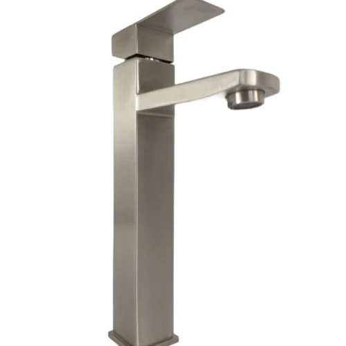 Baterie lavoar MIXXUS KUB-001-HIGH din otel inoxidabil, Monocomanda, Racorduri incluse