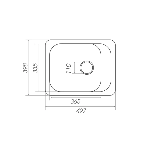 Chiuveta de bucătărie Elefant Premium Korrado , Negru metalic 497x398 mm