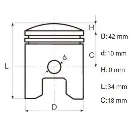Set piston MS250, Elefant