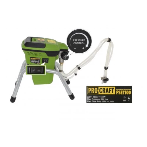 Aparat de vopsit Procraft PSE1100, statie cu turbina 700W, 200 bari