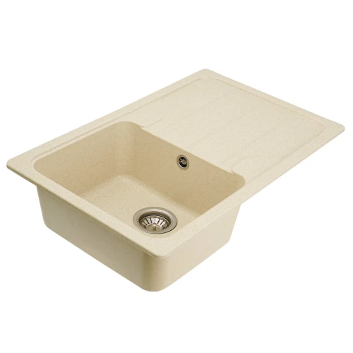 Chiuvetă din compozit de granit pentru bucătărie ELEFANT PREMIUM 7850 VERONA Nisip 775 x 495 mm