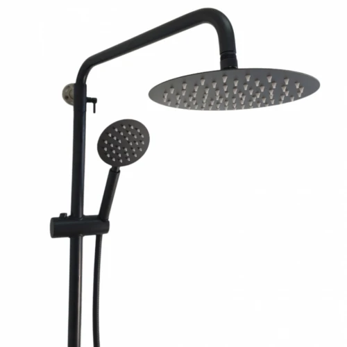 Coloana de dus MIXXUS SUS-003-J BLACK 20 cm baterie si para, monocomanda, furtun flexibil