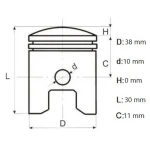 PS1002 SET PISTON MS180, Elefant