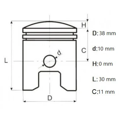 PS1002 SET PISTON MS180, Elefant