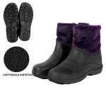Cizme din PVC Femei Mov/Negru SET 10 PERECHI , Impermeabile, Antiderapante, Captuseala sintetica