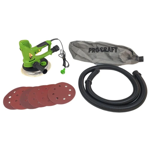 Masina de slefuit pereti Procraft EX950EL, 950 W, 180 mm, 1200-2500 rot/min cu aspirator sac