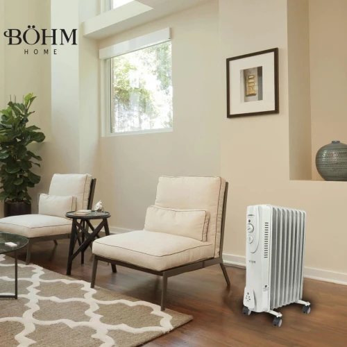 Calorifer electric cu ulei BOH-29 BÖHM, 8 elementi , 3 trepte de putere 800/1200/2000 W, termostat