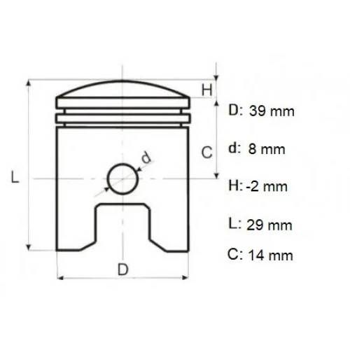 Set piston 4T GX35 39 mm, Elefant