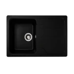 Chiuvetă din compozit de granit pentru bucătărie ELEFANT PREMIUM 7850 VERONA Negru 775 x 495 mm