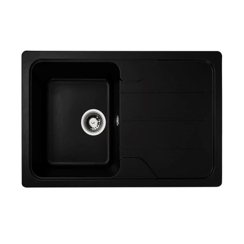 Chiuvetă din compozit de granit pentru bucătărie ELEFANT PREMIUM 7850 VERONA Negru 775 x 495 mm