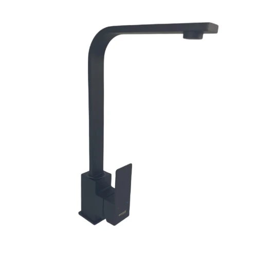 Baterie bucatarie MIXXUS KUB-011 BLACK din otel inoxidabil, Monocomanda, Racorduri incluse