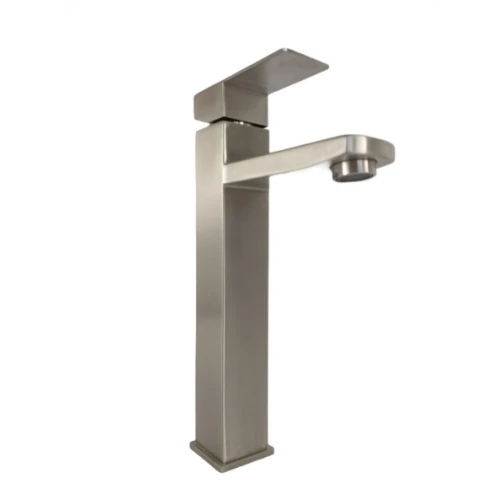 Baterie lavoar MIXXUS KUB-001-HIGH din otel inoxidabil, Monocomanda, Racorduri incluse