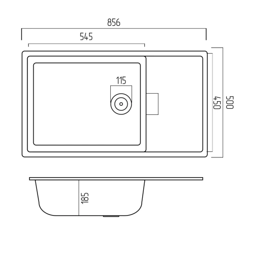 Chiuveta de bucatarie Elefant Premium Diamond Safari Bej , 856x500 mm