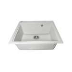 Chiuvetă din compozit de granit pentru bucătărie ELEFANT PREMIUM 5852 VESTA Alb 580 x 518 mm