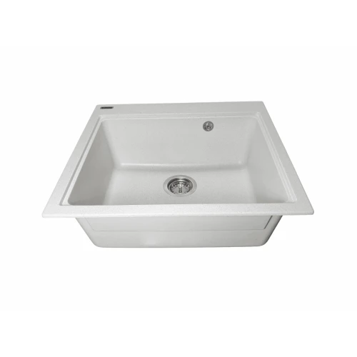 Chiuvetă din compozit de granit pentru bucătărie ELEFANT PREMIUM 5852 VESTA Alb 580 x 518 mm