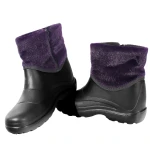 Cizme din PVC Femei Mov/Negru SET 10 PERECHI , Impermeabile, Antiderapante, Captuseala sintetica