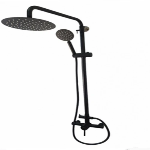 Coloana de dus MIXXUS SUS-003-J BLACK 20 cm baterie si para, monocomanda, furtun flexibil