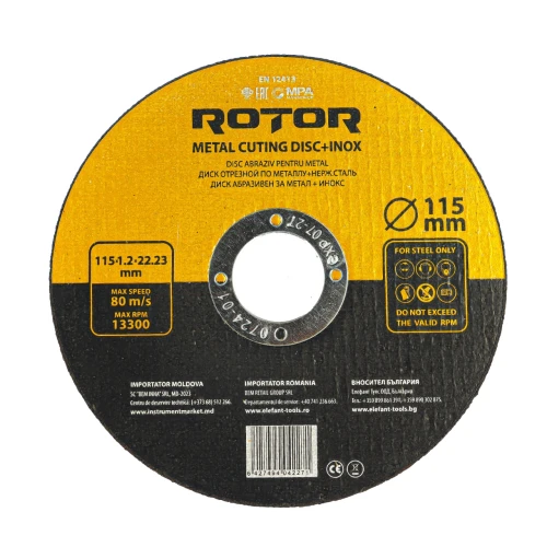 Disc abraziv pentru metal+inox ROTOR 115*1,2*22, 23
