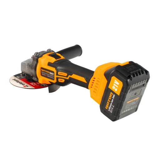 Polizor unghiular pe acumulator ROTOR RAG21 21V/3 Ah,820 W ,8500 rot/min,Brushless