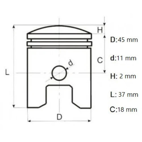 Set piston CHINA 5800, Elefant
