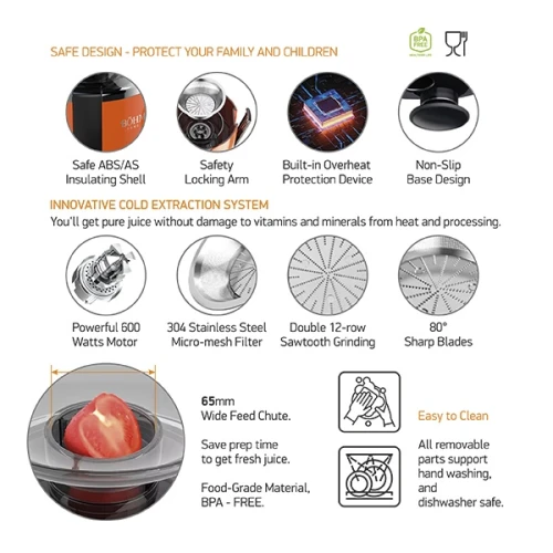 Storcător pentru fructe și legume , 600 W.Material Fără BPA, BÖHM BM1701