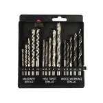 Trusa burghie pentru lemn, piatra si metal 15 buc ROTOR RBM15