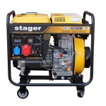 Stager YDE6500E3 Generator open-frame 6.3kVA, 8A, 3000rpm, trifazat, diesel, pornire electrica