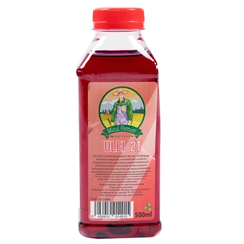 Ulei amestec 2T Micul Fermier, Rosu, 0.5L
