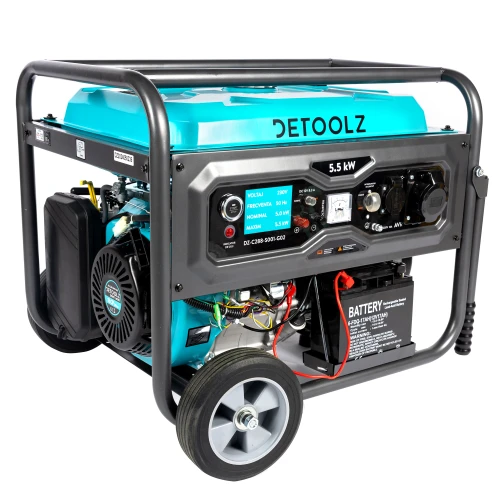Generator Detoolz 5.5kW 2P230 B4T pornire electrica 25L cu roti G02
