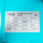 Compresor Detoolz 24L cu ulei, 1500 W, debit 160L/min, 8 bar, 2 prize de aer