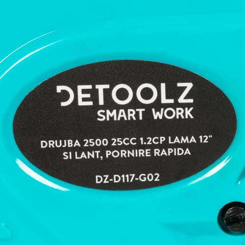 Drujba Detoolz 2500, 1.2CP, cu lama 12'' si lant, pornire rapida
