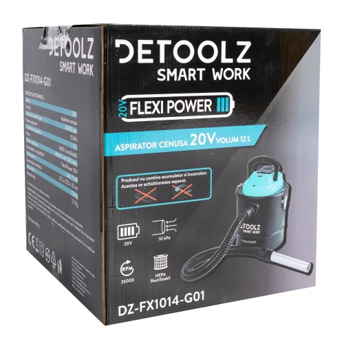 Aspirator cenusa 20V, volum 12L