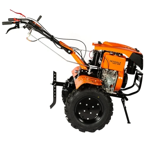 Motocultor Detoolz 11CP 418CC, motorina, 4T, 3 viteze, pornire electrica, cu roti