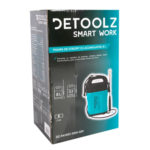 Pompa de stropit cu acumulator Li-Ion, Detoolz 8L
