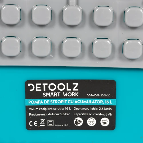 Pompa de stropit cu acumulator Li-Ion, Detoolz 16L