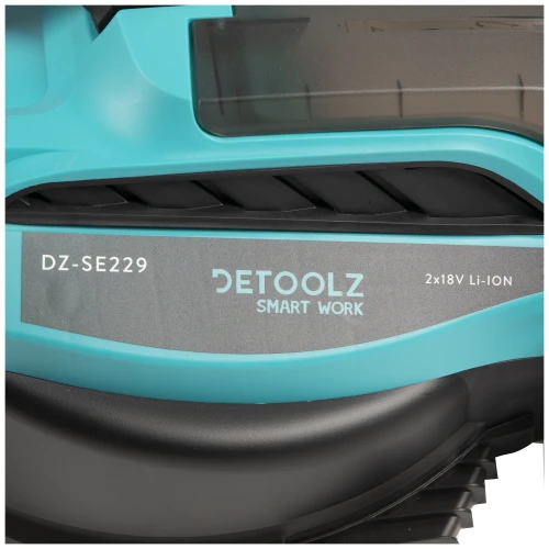Masina de tuns gazon Detoolz, doua porturi 18V, latime de taiere 38cm, colector 36L