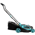 Masina de tuns gazon Detoolz, doua porturi 18V, latime de taiere 38cm, colector 36L