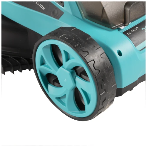 Masina de tuns gazon Detoolz, doua porturi 18V, latime de taiere 38cm, colector 36L