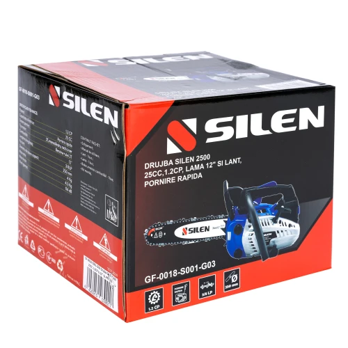 Drujba SILEN 2500, 25CC, 1.2CP, 1 lama 12", 1 lant, pornire rapida