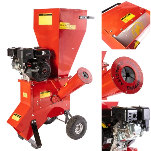 Tocator pentru crengi Micul Fermier, 76mm, motor benzina 6.5CP pentru rumegus