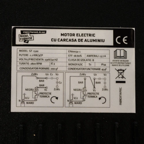 Motor electric Micul Fermier 2.2KW, 2800 rpm, carcasa aluminiu