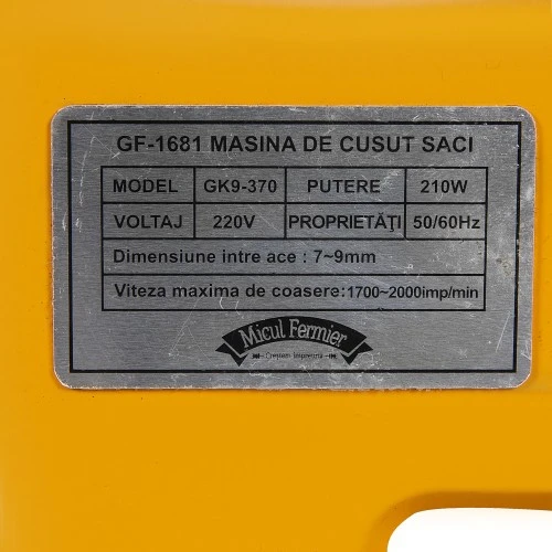 Masina de cusut saci Micul Fermier GF-1681, 210 W, portabila, 220 V