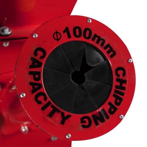 Tocator pentru crengi Micul Fermier, 100mm, motor benzina 15CP, pornire electrica, alimentare verticala, pentru rumegus