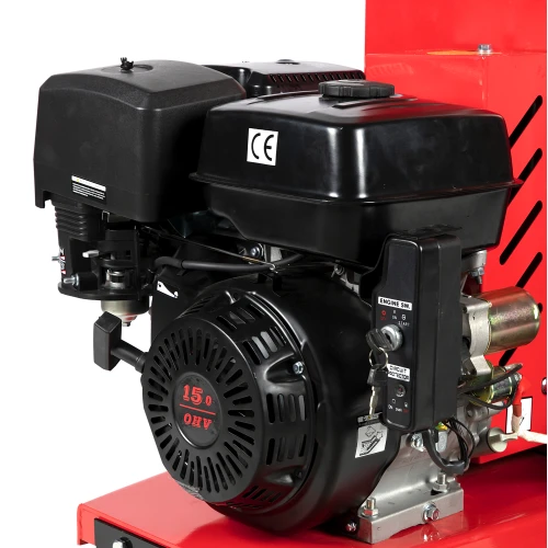 Tocator pentru crengi Micul Fermier, 100mm, motor benzina 15CP, pornire electrica, alimentare orizontala, pentru rumegus